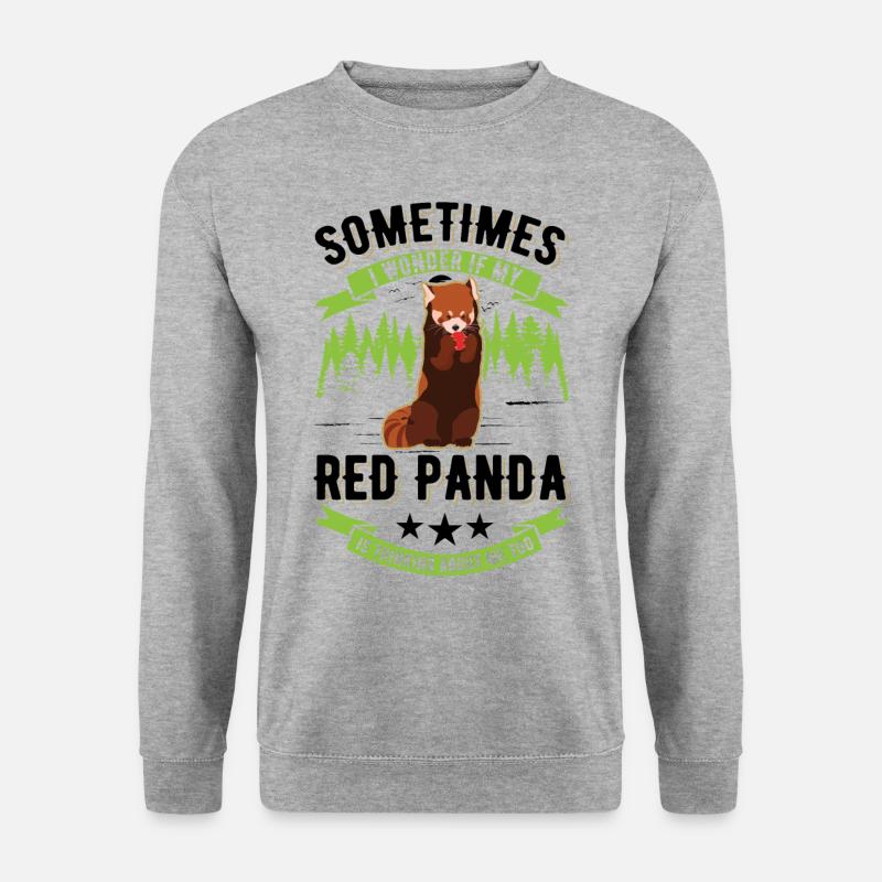 Roter Panda Geschenk Katzenbär Red Panda - Unisex Pullover - Weißgrau meliert