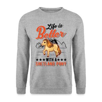 Das Leben ist besser mit einem Roten Panda - Unisex Pullover - Weißgrau meliert - Vorne - Alina (178cm) & Michal (187cm)