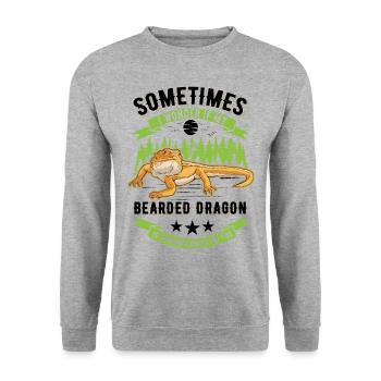 Dragon barbu Cadeau Dragon barbu - Sweat-shirt Unisexe - gris chiné - Devant - Alina (178cm) & Michal (187cm)