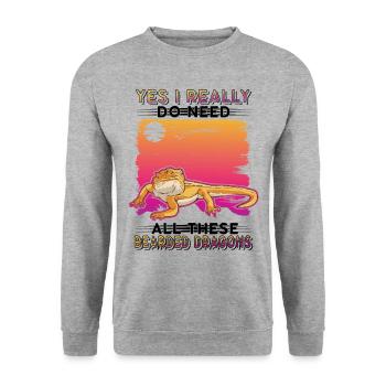Bearded Dragon Gift Bearded Dragon - Unisex Sweatshirt - salt & pepper - Front - Alina (178cm) & Michal (187cm)