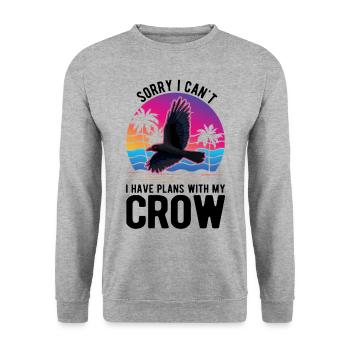 Crow Gift Crow Raven Beetle Breeder - Sweat-shirt Unisexe - gris chiné - Devant - Alina (178cm) & Michal (187cm)