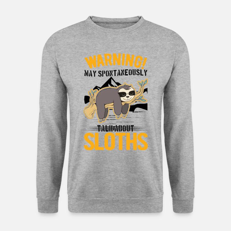 Warnung Faultier Sloth - Unisex Pullover - Weißgrau meliert