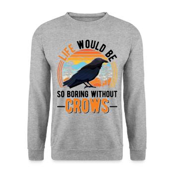 Crow Raven Crow Crow Husbandry Crow Breeder - Unisex Sweatshirt - salt & pepper - Front - Alina (178cm) & Michal (187cm)