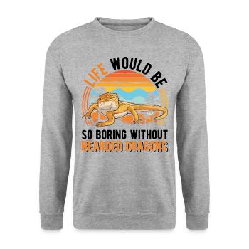 Dragon barbu Cadeau Dragon Barbu Pogona - Sweat-shirt Unisexe - gris chiné - Devant - Alina (178cm) & Michal (187cm)