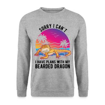 Bearded dragon saying Bearded Dragon - Unisex Sweatshirt - salt & pepper - Front - Alina (178cm) & Michal (187cm)