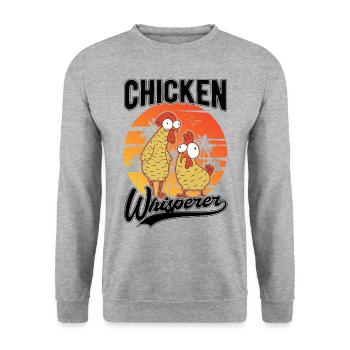 Chickens Whisperer Chicken Farming Chicken Farmer - Unisex Sweatshirt - salt & pepper - Front - Alina (178cm) & Michal (187cm)