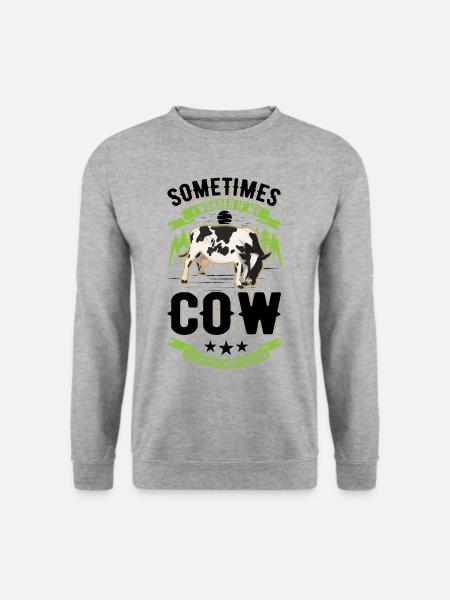 Koe Veehouder Boer Koeien Boer - Uniseks sweater - witgrijs gemêleerd