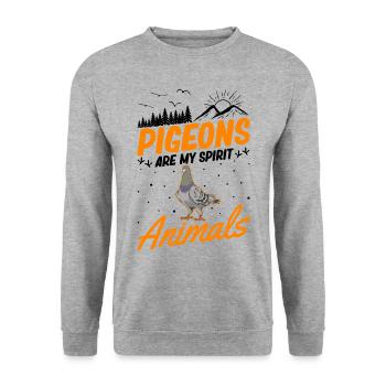Les pigeons sont mes animaux spirituels Pigeonnier pigeonnier pigeon - Sweat-shirt Unisexe - gris chiné - Devant - Alina (178cm) & Michal (187cm)