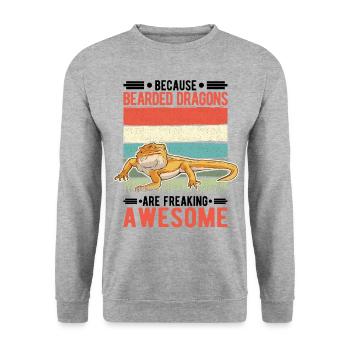 Bearded dragon saying Bearded Dragon - Unisex Sweatshirt - salt & pepper - Front - Alina (178cm) & Michal (187cm)
