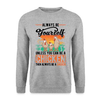Poulets Élevage de poulets Éleveur de poulet - Sweat-shirt Unisexe - gris chiné - Devant - Alina (178cm) & Michal (187cm)
