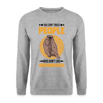 Marmotte Marmotte Marmotte de la forêt Marmotte - Sweat-shirt Unisexe - gris chiné - Devant - Alina (178cm) & Michal (187cm)