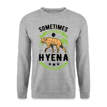 Hyäne Geschenk Erdwolf Hyena - Unisex Pullover - Weißgrau meliert - Vorne - Alina (178cm) & Michal (187cm)