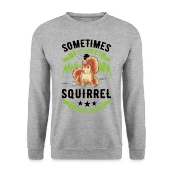 Écureuil Cadeau Écureuil Gris - Sweat-shirt Unisexe - gris chiné - Devant - Alina (178cm) & Michal (187cm)
