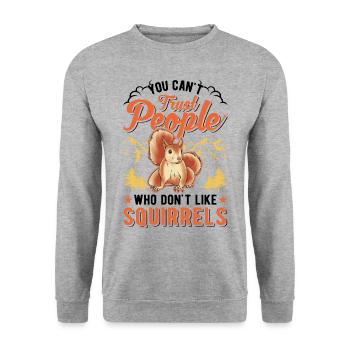 Écureuil Cadeau Écureuil Gris - Sweat-shirt Unisexe - gris chiné - Devant - Alina (178cm) & Michal (187cm)