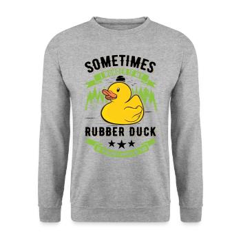 Rubber Duck Gift Squeaky Duck Bathing Duck - Sweat-shirt Unisexe - gris chiné - Devant - Alina (178cm) & Michal (187cm)