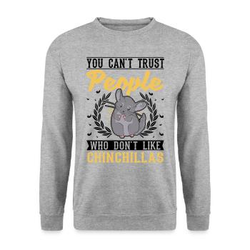 Chinchilla Gift Woolly Short-tailed Chinchilla - Unisex Sweatshirt - salt & pepper - Front - Alina (178cm) & Michal (187cm)