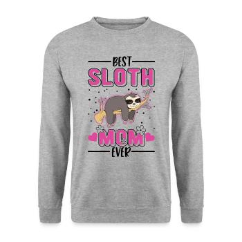 Best Sloth Mom Ever Faultier Mama - Unisex Sweatshirt - salt & pepper - Front - Alina (178cm) & Michal (187cm)