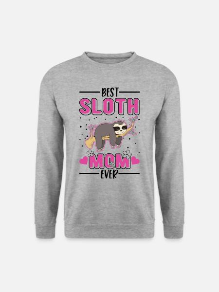Best Sloth Mom Ever Faultier Mama - Unisex Pullover - Weißgrau meliert