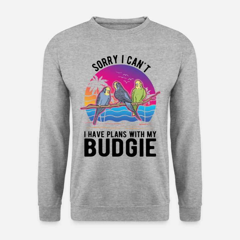 Budgerigar cockatiel Welli Parakeet - Unisex Sweatshirt - salt & pepper