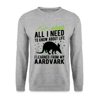 Aardvark Cadeau Aardvark - Sweat-shirt Unisexe - gris chiné - Devant - Alina (178cm) & Michal (187cm)