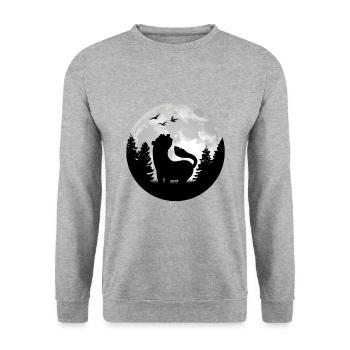 Ferret Moon Ferret Weasel - Sweat-shirt Unisexe - gris chiné - Devant - Alina (178cm) & Michal (187cm)