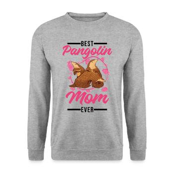 Best Pangolin Mom Ever Pangolin Mama - Unisex Pullover - Weißgrau meliert - Vorne - Alina (178cm) & Michal (187cm)