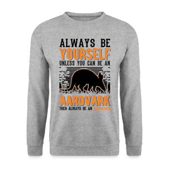 Soyez toujours vous-même Aardvark Erdferkel - Sweat-shirt Unisexe - gris chiné - Devant - Alina (178cm) & Michal (187cm)