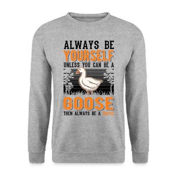 Oies Cadeau Goose Lovers Goose Éleveurs d’oies - Sweat-shirt Unisexe - gris chiné - Devant - Alina (178cm) & Michal (187cm)