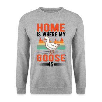 Home is where my Goose is Geese Goose Goose - Unisex Sweatshirt - salt & pepper - Front - Alina (178cm) & Michal (187cm)