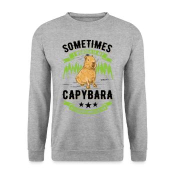 Capybara Wasserschwein Capibara - Unisex Sweatshirt - salt & pepper - Front - Alina (178cm) & Michal (187cm)