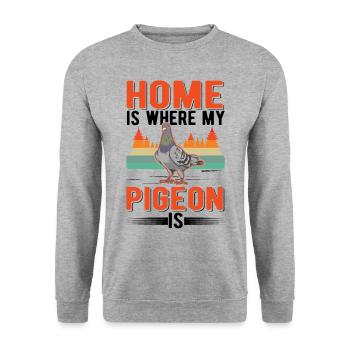 Home is where my Pigeon is Pigeon fancier pigeon - Unisex Sweatshirt - salt & pepper - Front - Alina (178cm) & Michal (187cm)