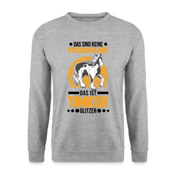 Irish Tinker Perfume Glitter Tinker Horse - Unisex Sweatshirt - salt & pepper - Front - Alina (178cm) & Michal (187cm)