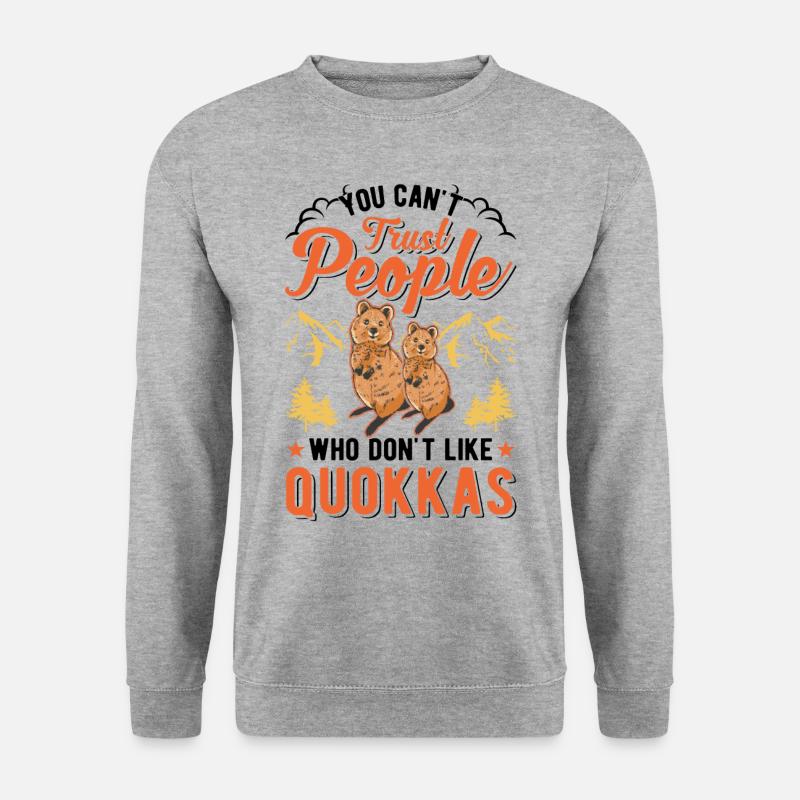 Quokka Geschenk Kurzschwanzkänguru - Unisex Pullover - Weißgrau meliert