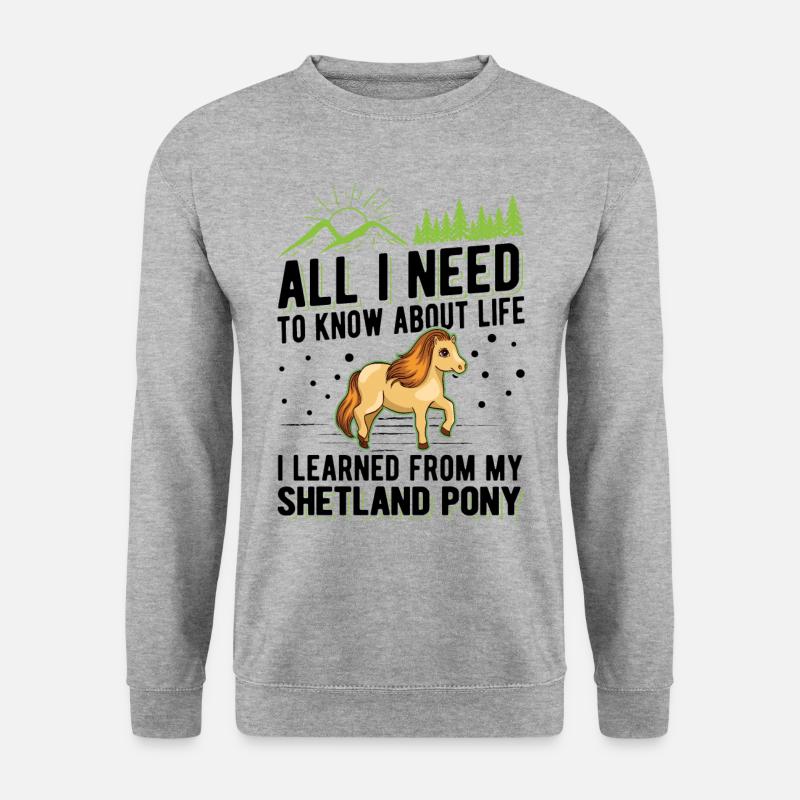 Shetlandpony Shetland-Pony Shetty - Unisex Pullover - Weißgrau meliert