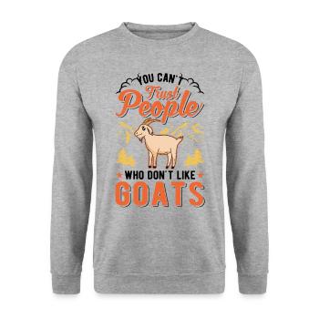 Chèvres Cadeau Chèvre Hôte Chèvre - Sweat-shirt Unisexe - gris chiné - Devant - Alina (178cm) & Michal (187cm)