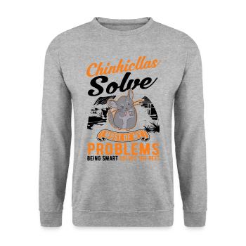Chinchilla Gift Woolly Short-tailed Chinchilla - Unisex Sweatshirt - salt & pepper - Front - Alina (178cm) & Michal (187cm)