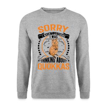 Quokka Gift Kangourou à queue courte - Sweat-shirt Unisexe - gris chiné - Devant - Alina (178cm) & Michal (187cm)