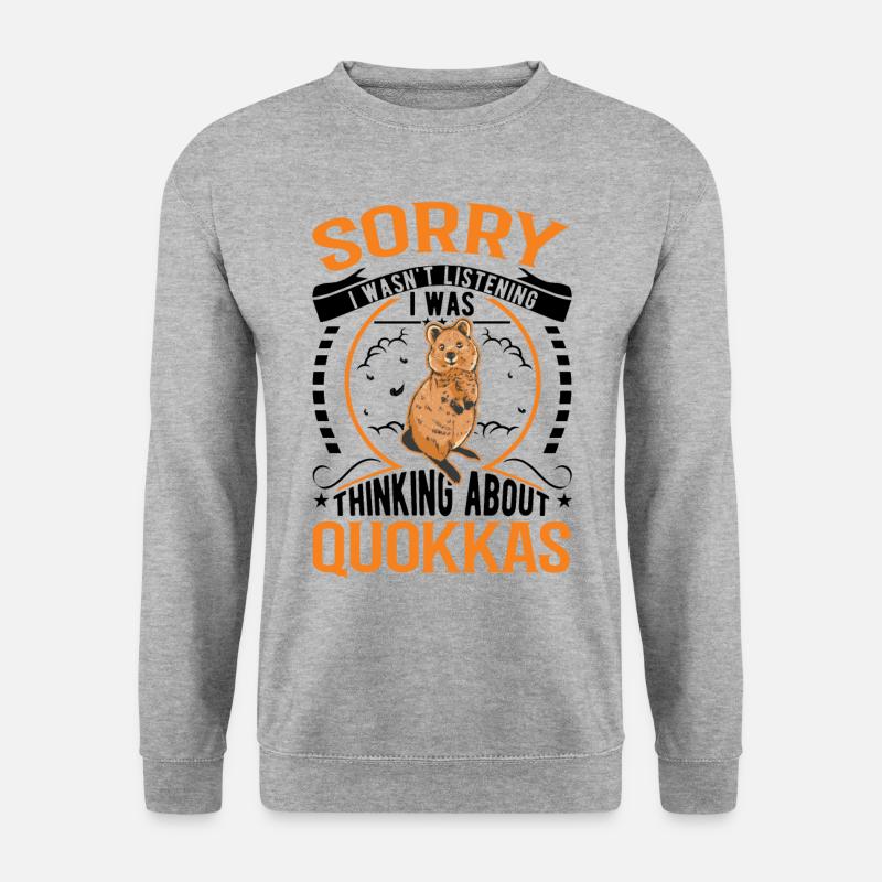 Quokka Geschenk Kurzschwanzkänguru - Unisex Pullover - Weißgrau meliert