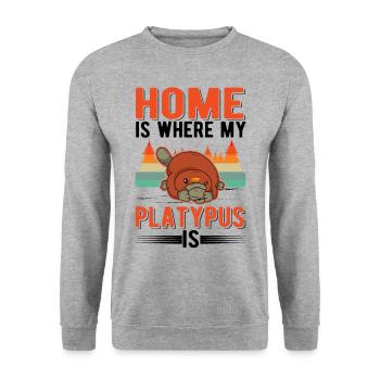 Platypus at home Platypus - Unisex Sweatshirt - salt & pepper - Front - Alina (178cm) & Michal (187cm)