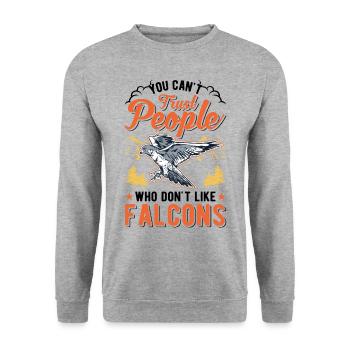 Falcon Gift Falcon Breeding Falcon Breeder Falconer - Unisex Sweatshirt - salt & pepper - Front - Alina (178cm) & Michal (187cm)