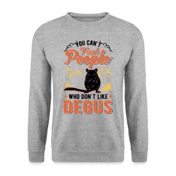 You can't trust people who don't like Degus - Unisex Pullover - Weißgrau meliert - Vorne - Alina (178cm) & Michal (187cm)