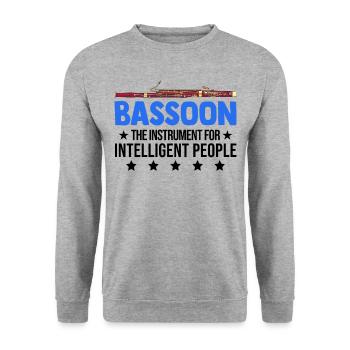 Bassoon Instrument for Intelligent People Bassoonist - Unisex Sweatshirt - salt & pepper - Front - Alina (178cm) & Michal (187cm)