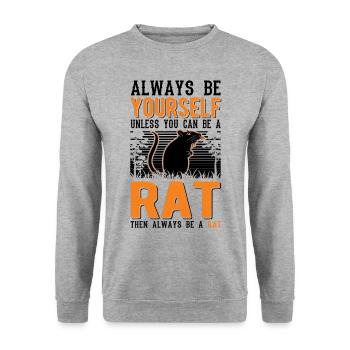 Rat Gift Domestic Rat Rat Owner - Unisex Sweatshirt - salt & pepper - Front - Alina (178cm) & Michal (187cm)