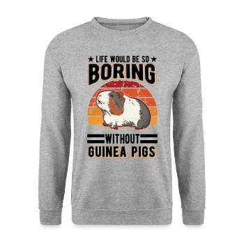 Guinea Pig Gift Guinea Pig - Unisex Sweatshirt - salt & pepper - Front - Alina (178cm) & Michal (187cm)