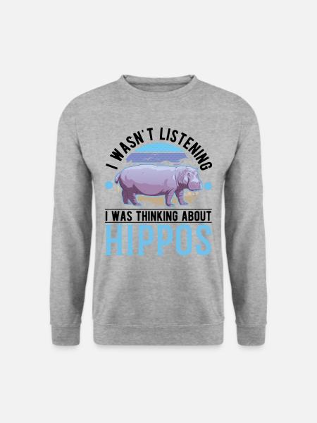 Hippo Cadeau Hippo Hippo Hippo - Sweat-shirt Unisexe - gris chiné
