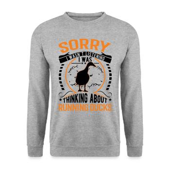 Indian Running Duck Gift Running Duck - Unisex Sweatshirt - salt & pepper - Front - Alina (178cm) & Michal (187cm)