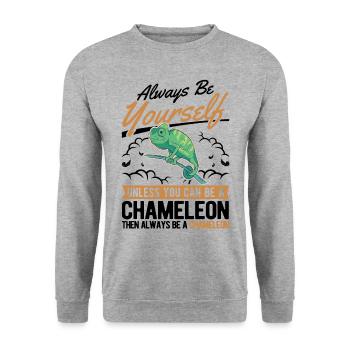 Alawys sois toi-même Chaméléon Chamäleon - Sweat-shirt Unisexe - gris chiné - Devant - Alina (178cm) & Michal (187cm)