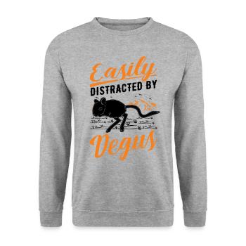 Easily distracted by Degus - Unisex Pullover - Weißgrau meliert - Vorne - Alina (178cm) & Michal (187cm)