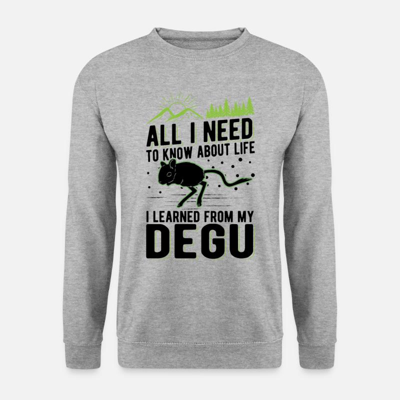 Degu Besitzer Strauchratte Walddegu - Unisex Pullover - Weißgrau meliert