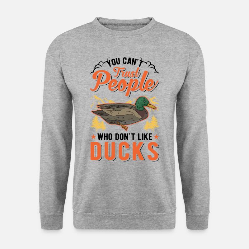 Enten Geschenk Duck Entenzüchter - Unisex Pullover - Weißgrau meliert
